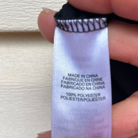 French Connection black mini dress shoulder straps, 100% polyester size 2 - Picture 5 of 7